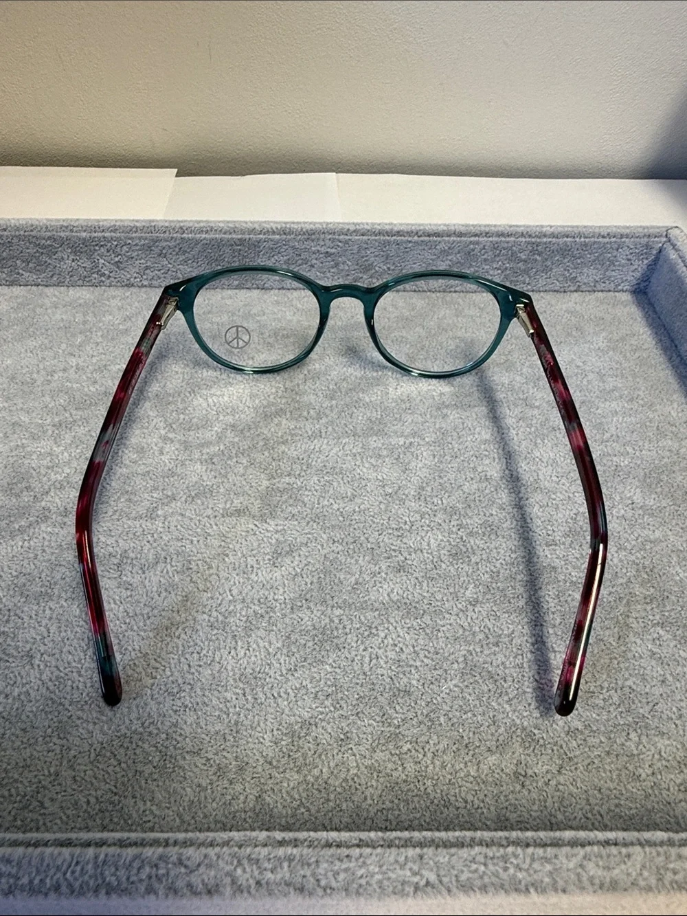 NWOT Ideal Optics Now Round Teal Blue / Green Plastic Eyeglasses Eyesize 46